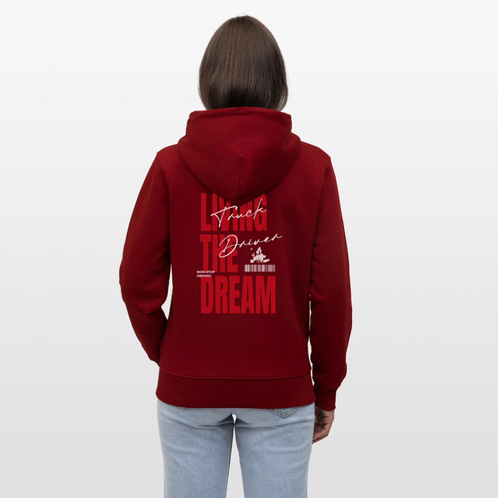 LIVING THE DREAM - Zipped Hoodie - burgundy