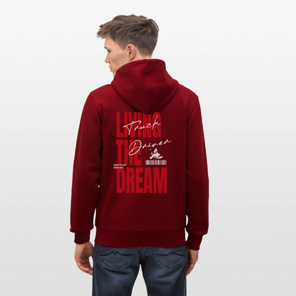 LIVING THE DREAM - Zipped Hoodie - burgundy