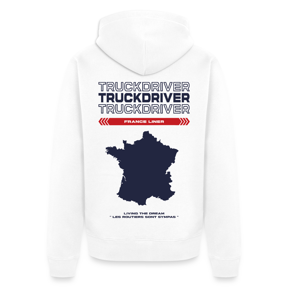 FRANCE Liner - Zipped Hoodie (White) - white