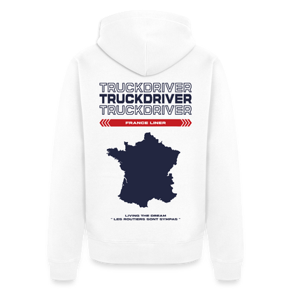 FRANCE Liner - Zipped Hoodie (White) - white