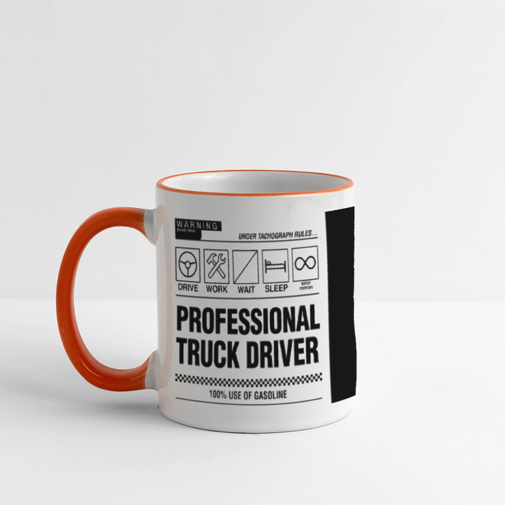 TRUCKER LABEL - Coffee Mug - white/orange