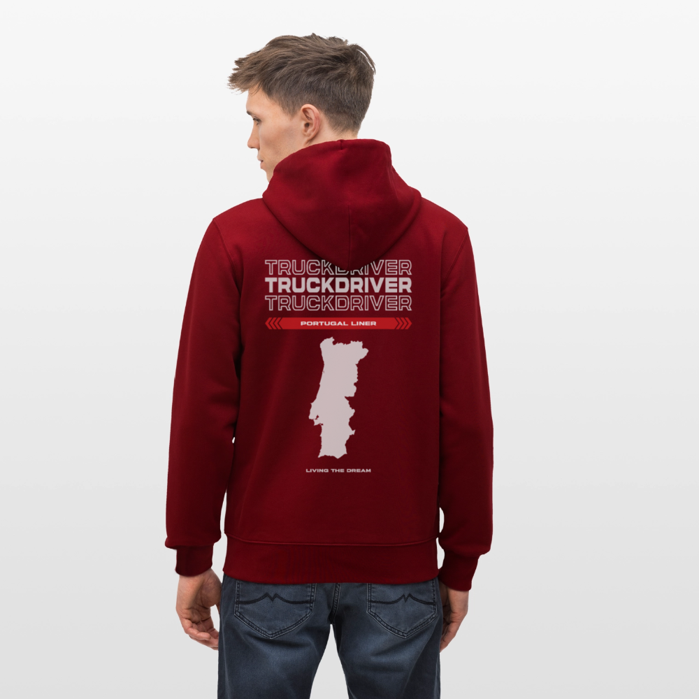PORTUGAL Liner - Zipped Hoodie - burgundy