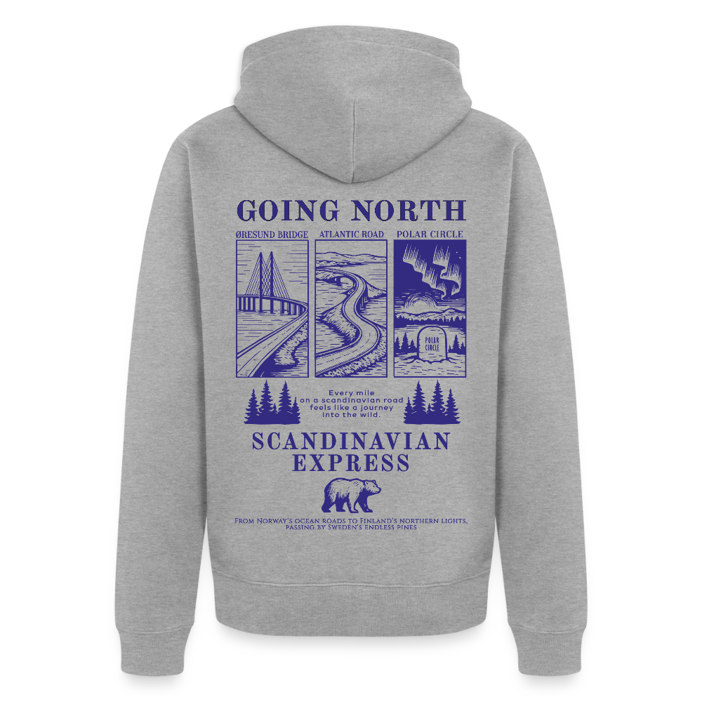 GOING NORTH - Zipped Hoodie - heather grey