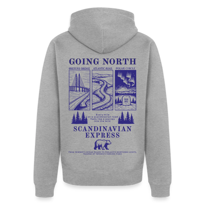 GOING NORTH - Zipped Hoodie - heather grey