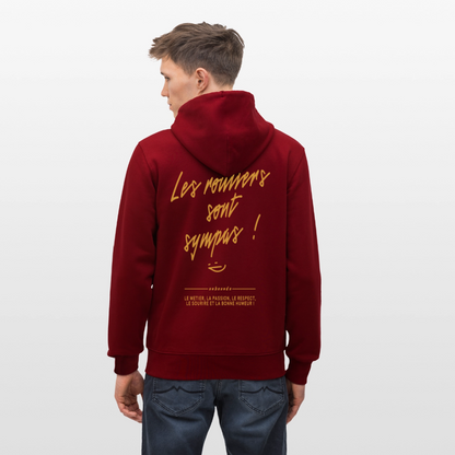 LES ROUTIERS SONT SYMPAS - Zipped Hoodie - burgundy