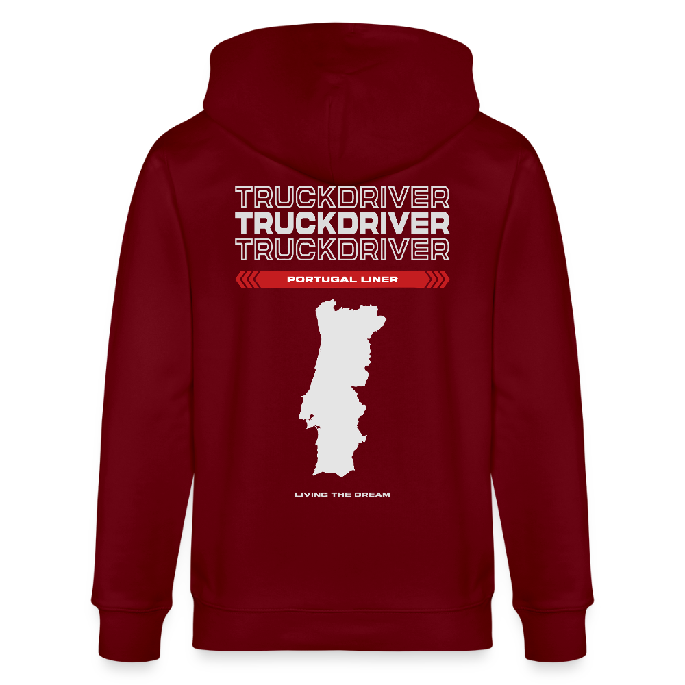 PORTUGAL Liner - Zipped Hoodie - burgundy