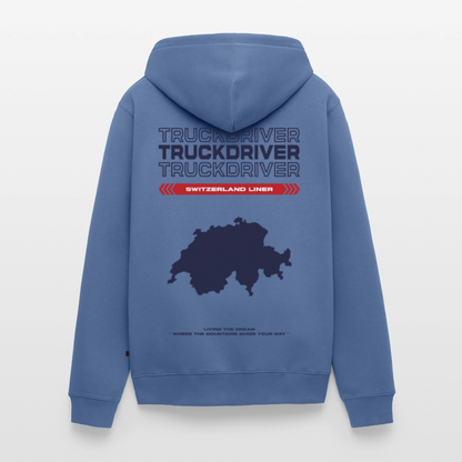 SWITZERLAND Liner - Zipped Hoodie (White) - stone blue