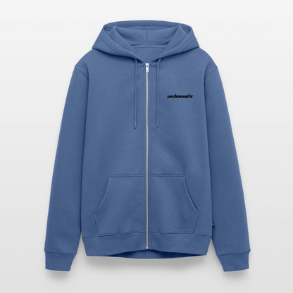 LUXEMBOURG Liner - Zipped Hoodie (White) - stone blue