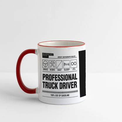 TRUCKER LABEL - Coffee Mug - white/red