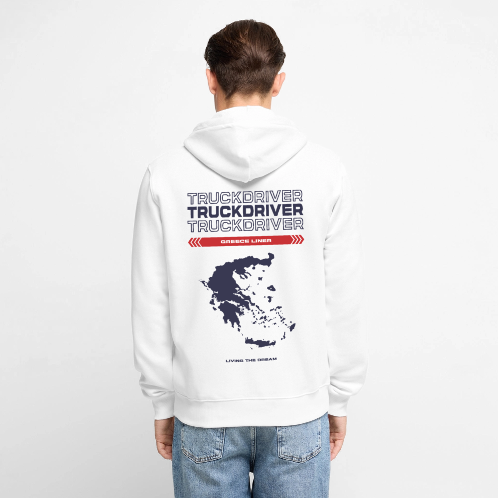 GREECE Liner - Zipped Hoodie (White) - white