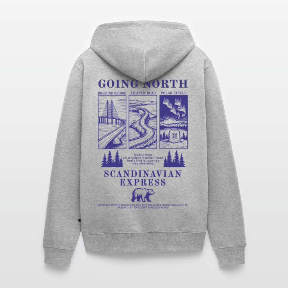 GOING NORTH - Zipped Hoodie - heather grey