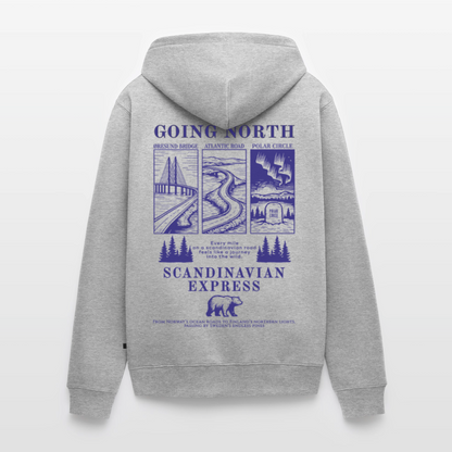 GOING NORTH - Zipped Hoodie - heather grey