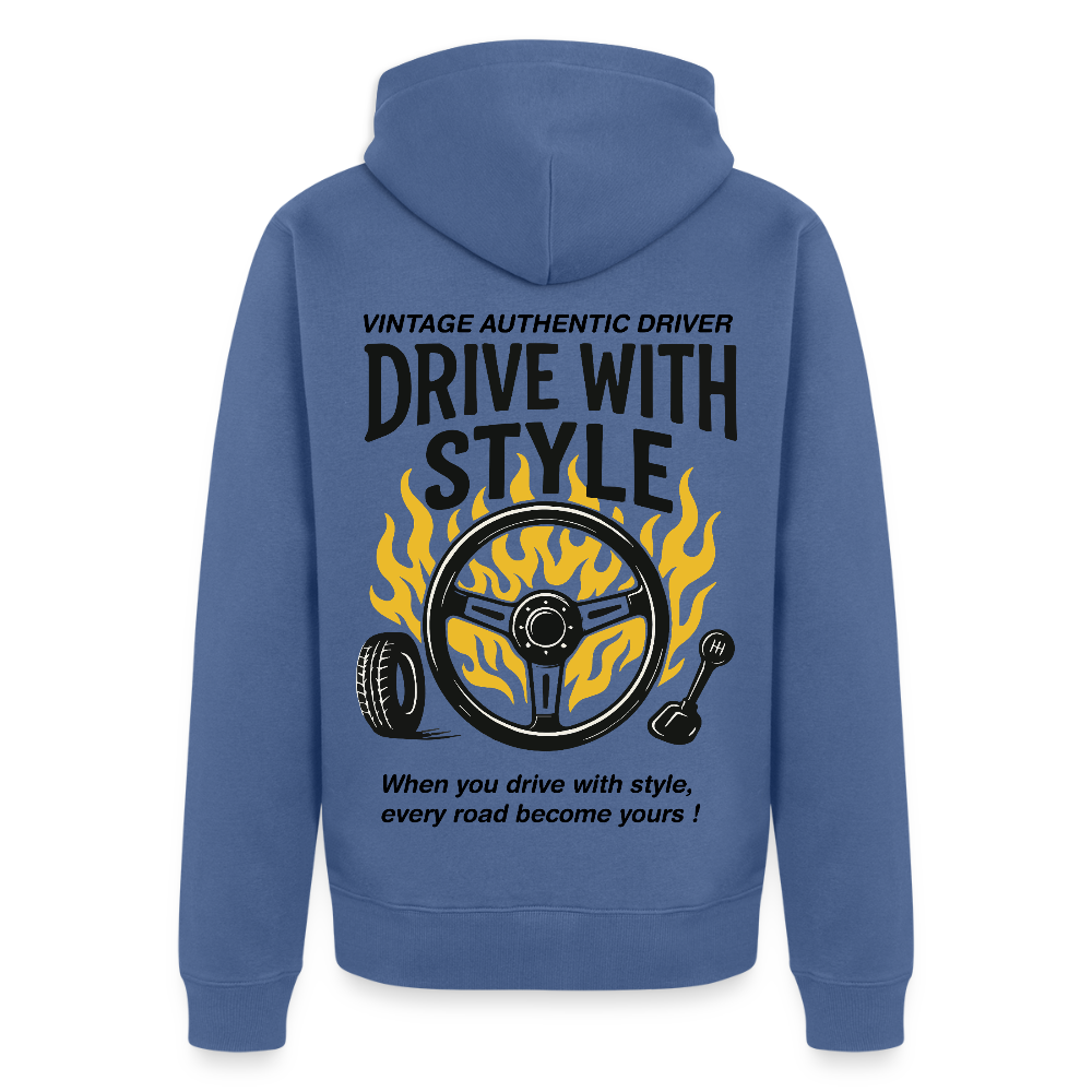 AUTHENTIC DRIVER - Zipped Hoodie - stone blue