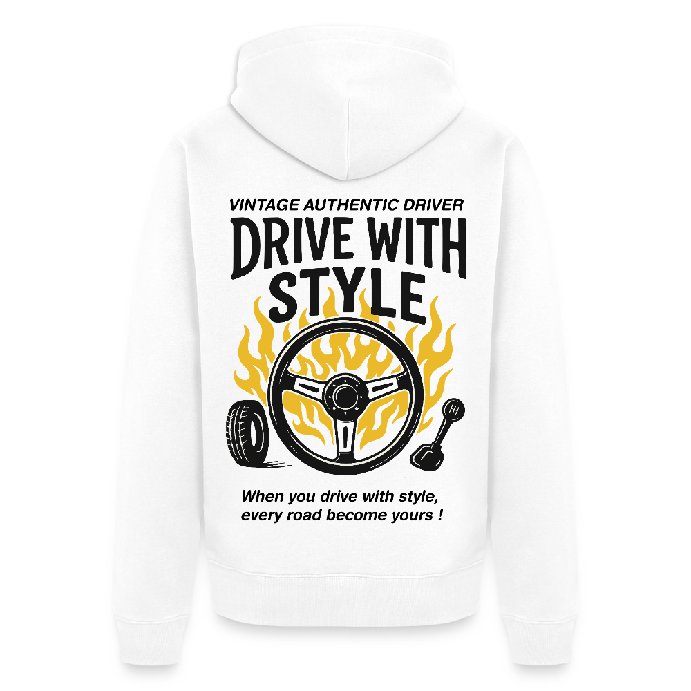 AUTHENTIC DRIVER - Zipped Hoodie - white