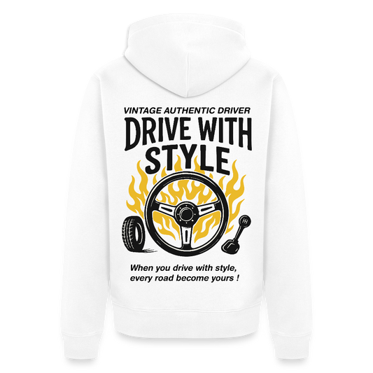 AUTHENTIC DRIVER - Zipped Hoodie - white