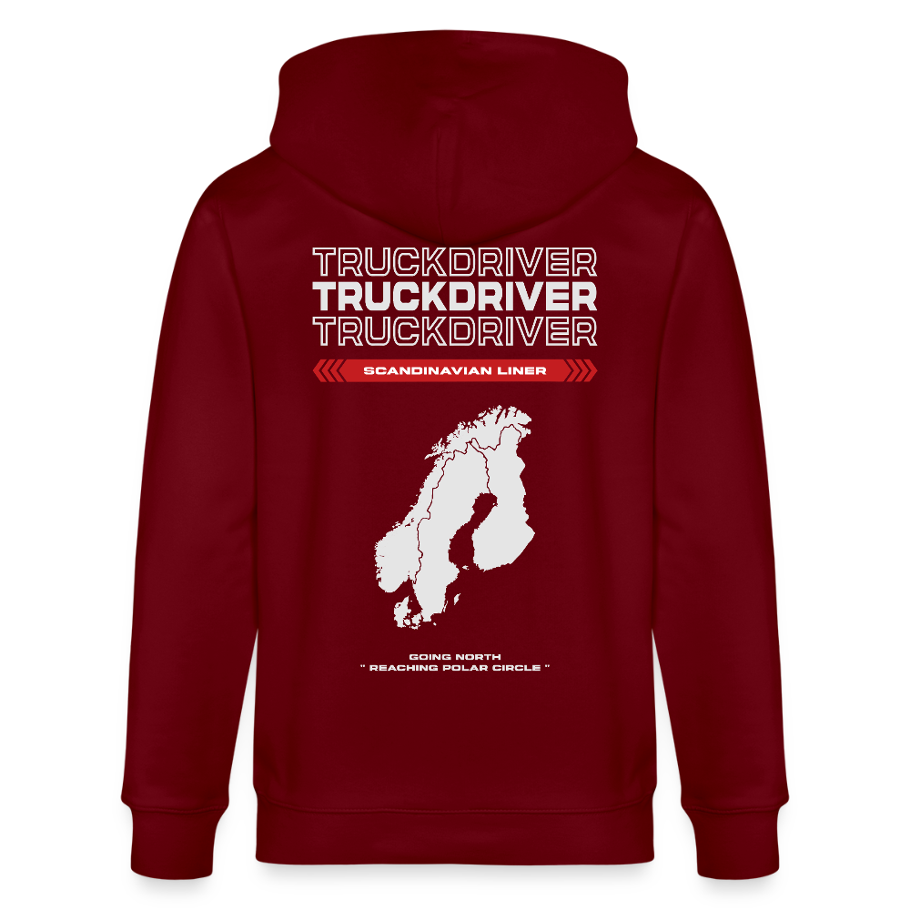 SCANDINAVIAN Liner - Zipped Hoodie - burgundy
