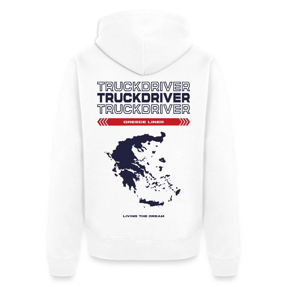 GREECE Liner - Zipped Hoodie (White) - white