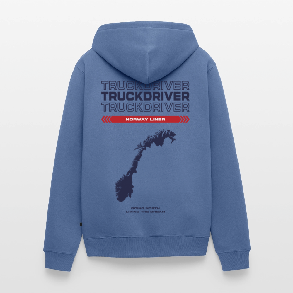 NORWAY Liner - Zipped Hoodie (White) - stone blue