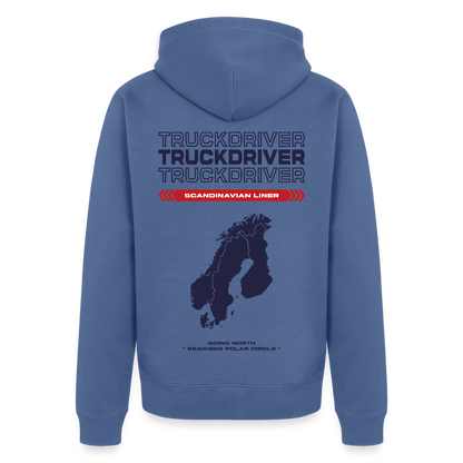 SCANDINAVIAN Liner - Zipped Hoodie (White) - stone blue