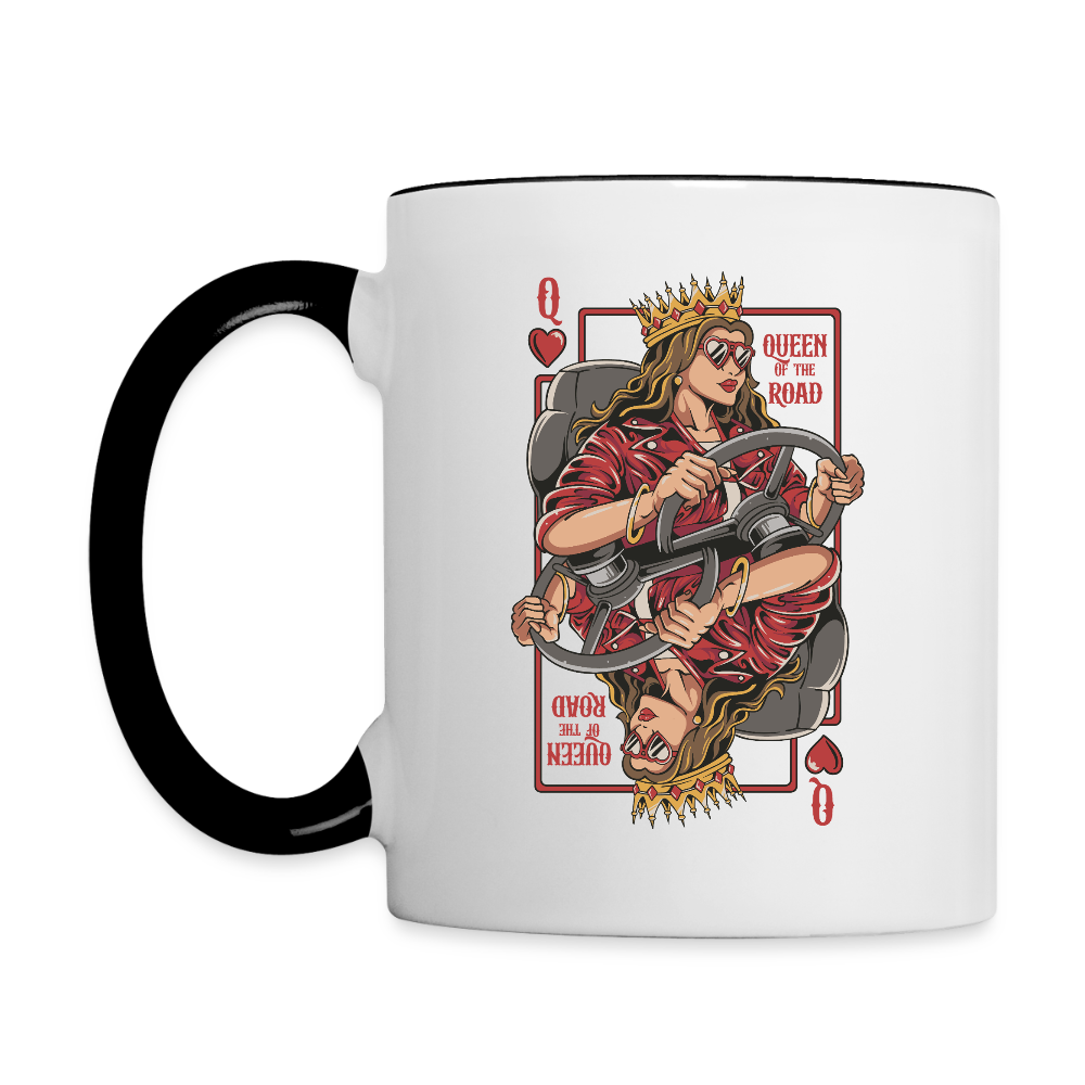 QUEEN OF THE ROAD - Bi-color Coffee Mug - white/black