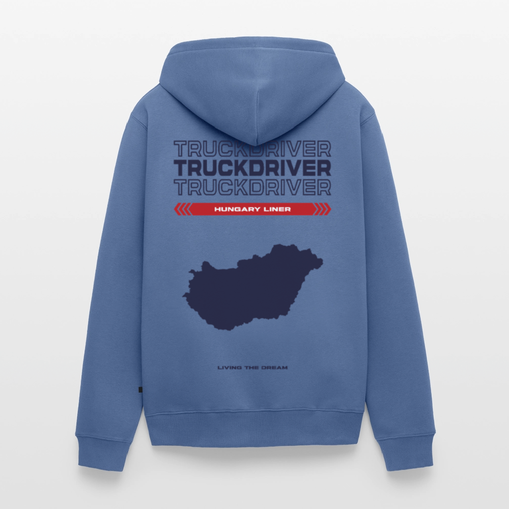 HUNGARY Liner - Zipped Hoodie (White) - stone blue