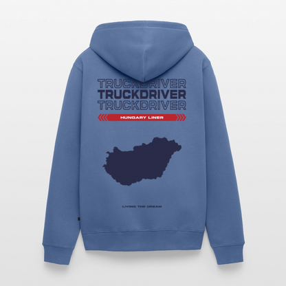 HUNGARY Liner - Zipped Hoodie (White) - stone blue