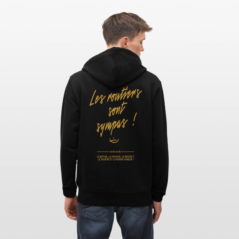 LES ROUTIERS SONT SYMPAS - Zipped Hoodie - black