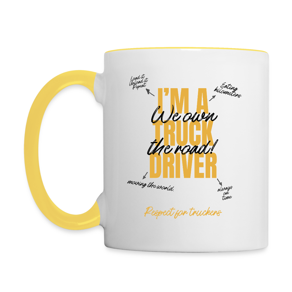 RESPECT TRUCKER - Coffee Mug - white/yellow