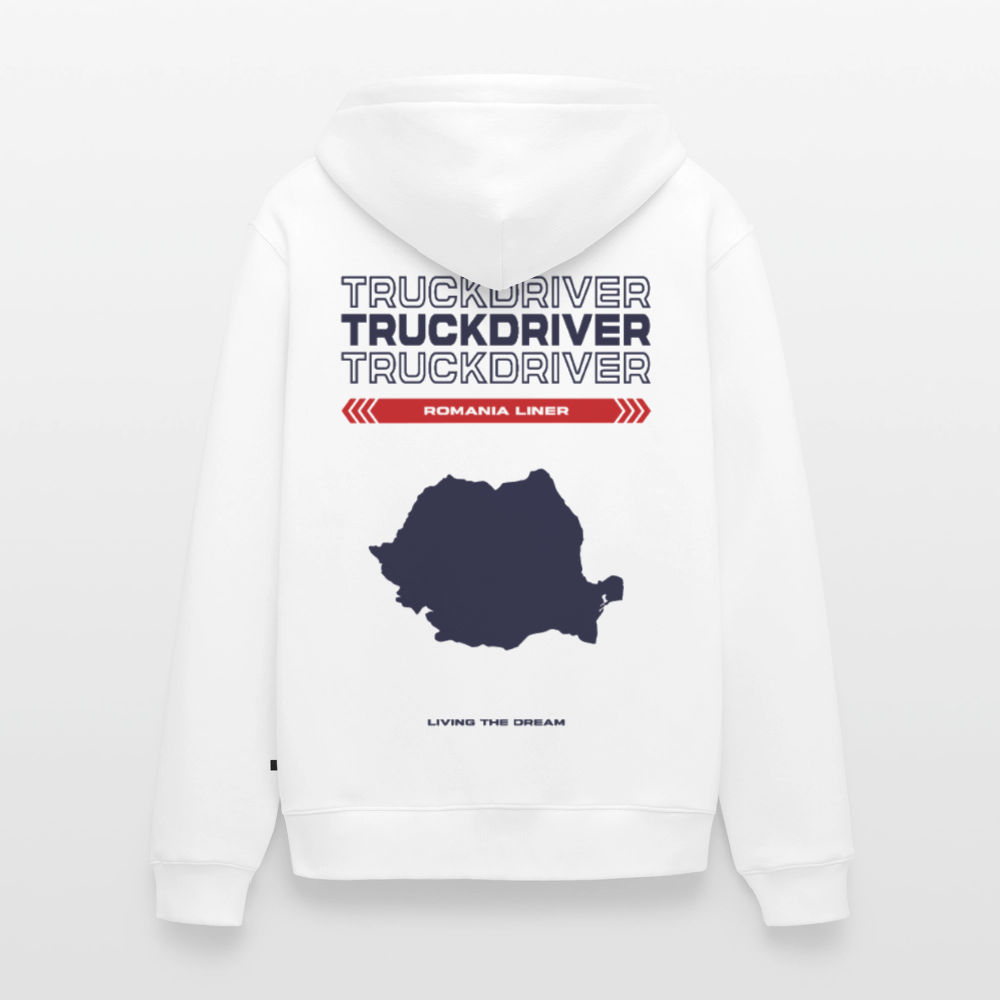 ROMANIA Liner - Zipped Hoodie (White) - white