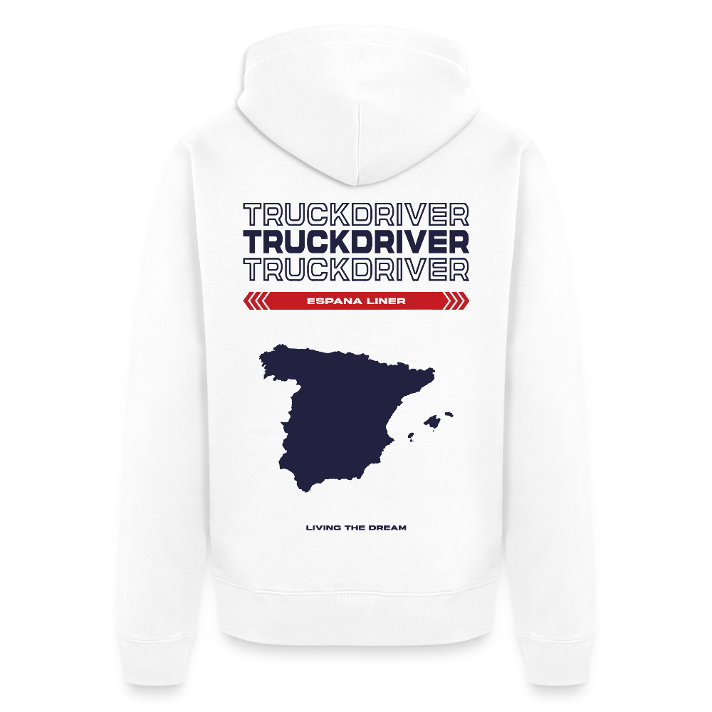 SPAIN Liner - Zipped Hoodie (White) - white