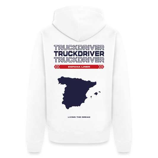 SPAIN Liner - Zipped Hoodie (White) - white