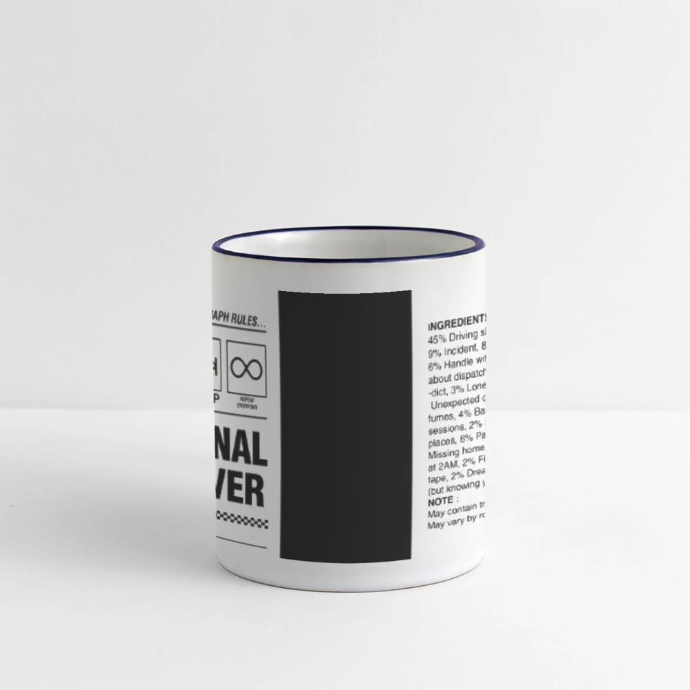TRUCKER LABEL - Coffee Mug - white/cobalt blue
