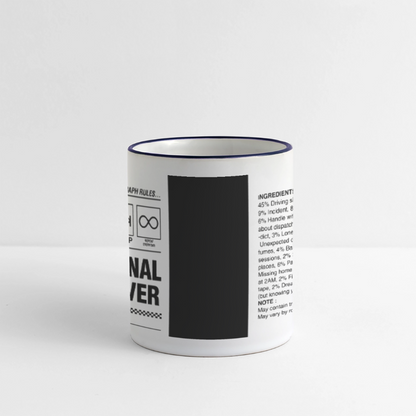TRUCKER LABEL - Coffee Mug - white/cobalt blue