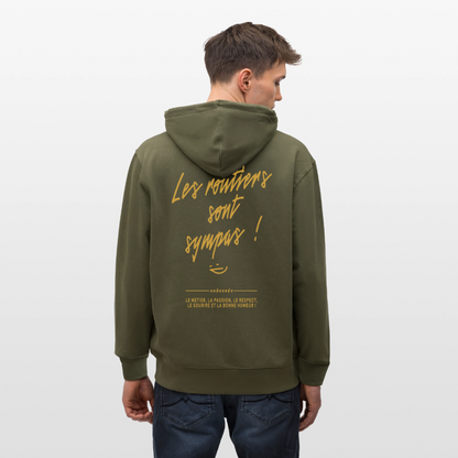 LES ROUTIERS SONT SYMPAS - Zipped Hoodie - khaki