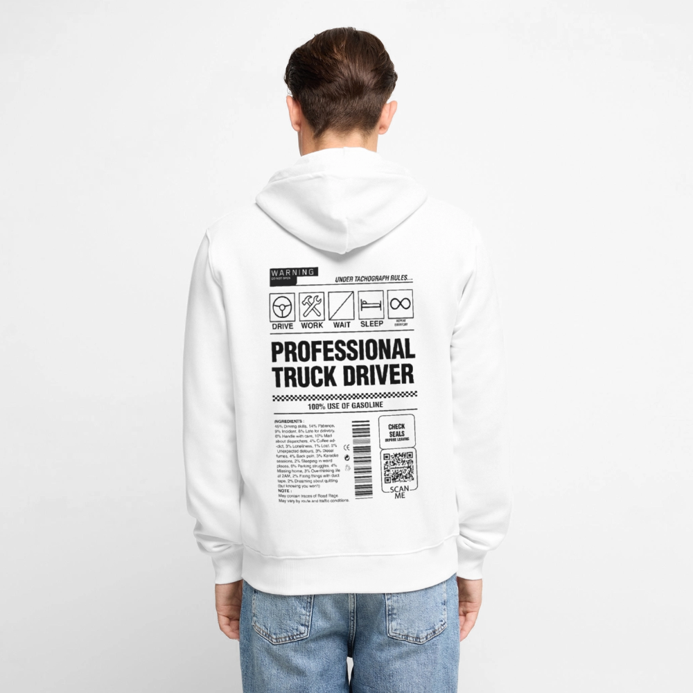 TRUCKER LABEL - Zipped Hoodie - white