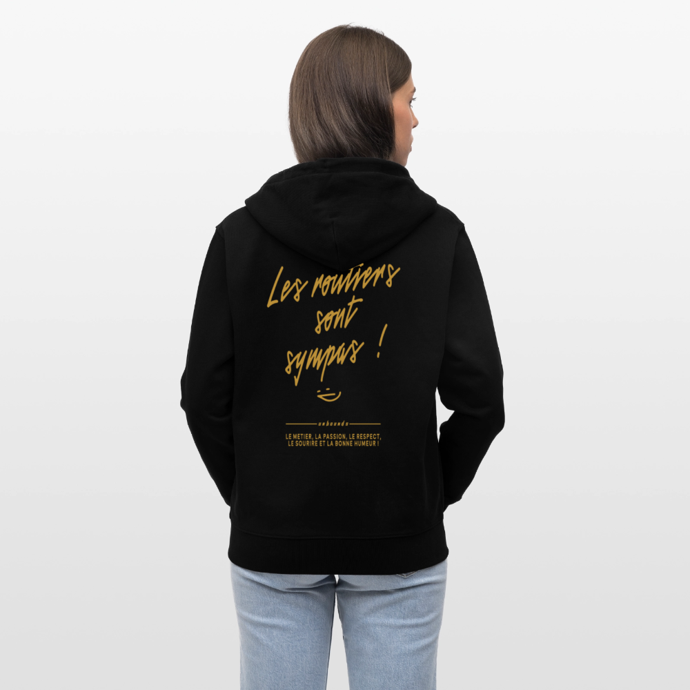 LES ROUTIERS SONT SYMPAS - Zipped Hoodie - black