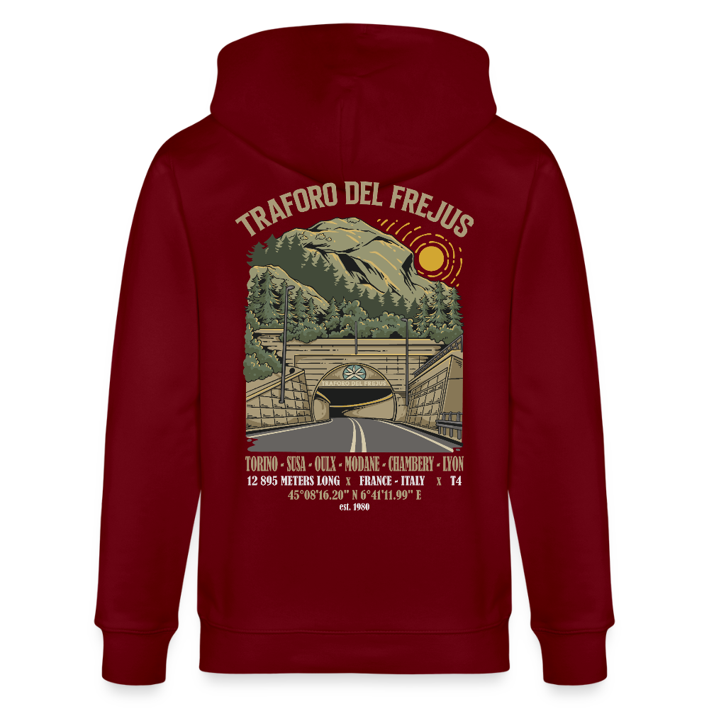 BEYOND FREJUS - Zipped Hoodie - burgundy