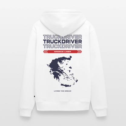 GREECE Liner - Zipped Hoodie (White) - white