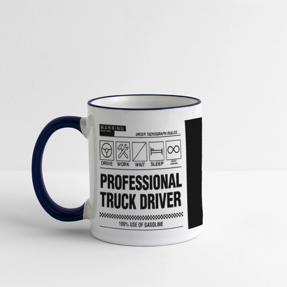 TRUCKER LABEL - Coffee Mug - white/cobalt blue