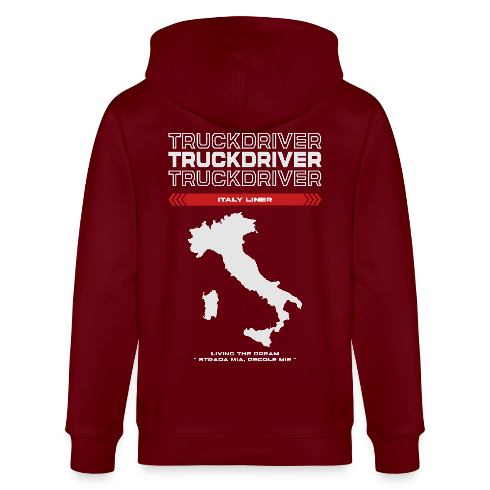 ITALY Liner - Zipped Hoodie - burgundy