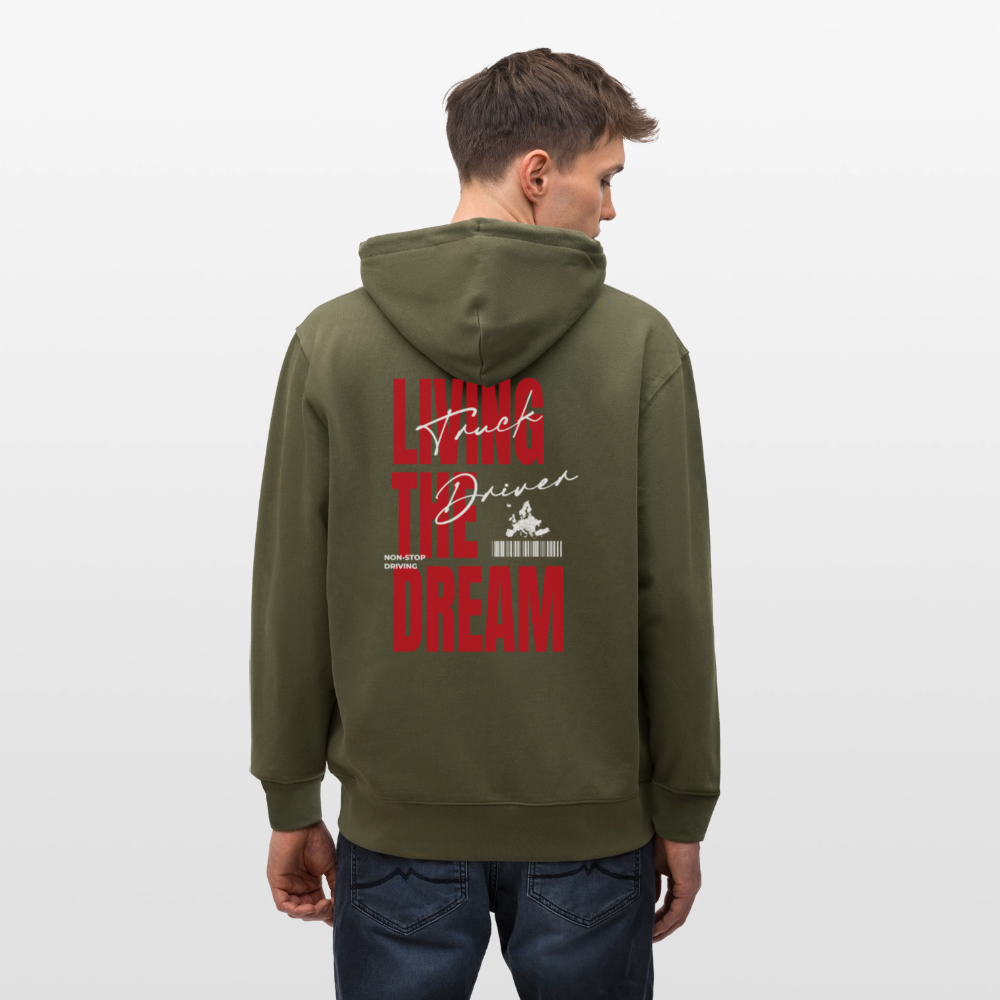 LIVING THE DREAM - Zipped Hoodie - khaki