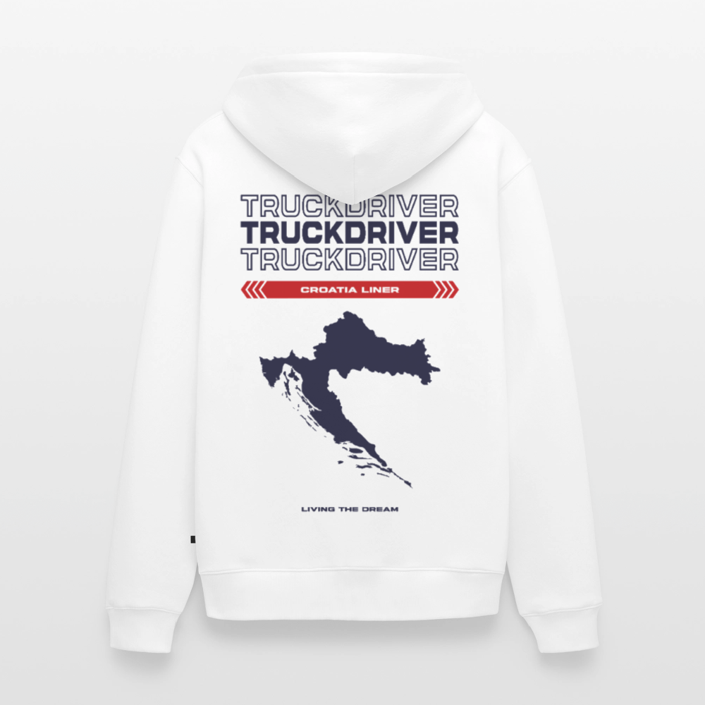 CROATIA Liner - Zipped Hoodie (White) - white