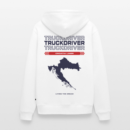 CROATIA Liner - Zipped Hoodie (White) - white