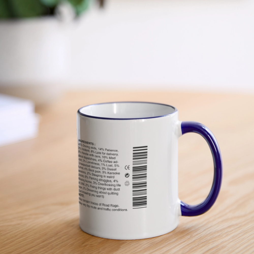 TRUCKER LABEL - Coffee Mug - white/cobalt blue