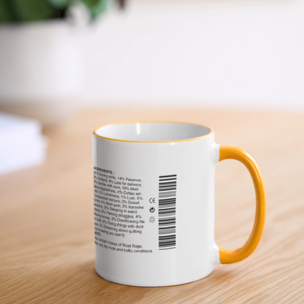TRUCKER LABEL - Coffee Mug - white/yellow