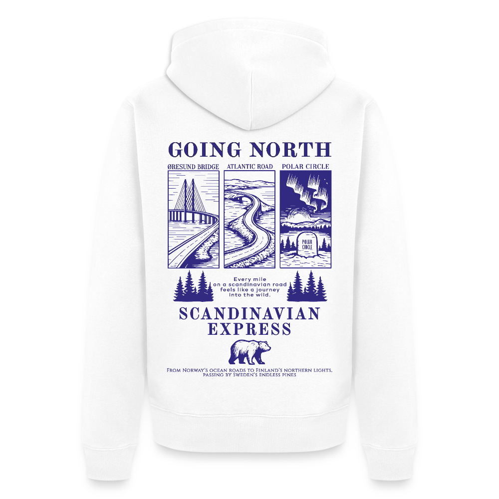 GOING NORTH - Zipped Hoodie - white