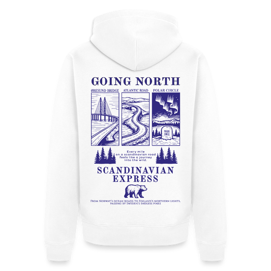 GOING NORTH - Zipped Hoodie - white