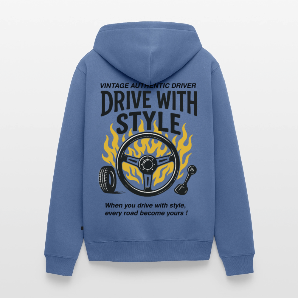 AUTHENTIC DRIVER - Zipped Hoodie - stone blue