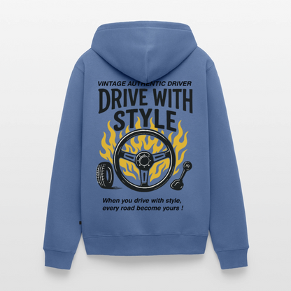 AUTHENTIC DRIVER - Zipped Hoodie - stone blue