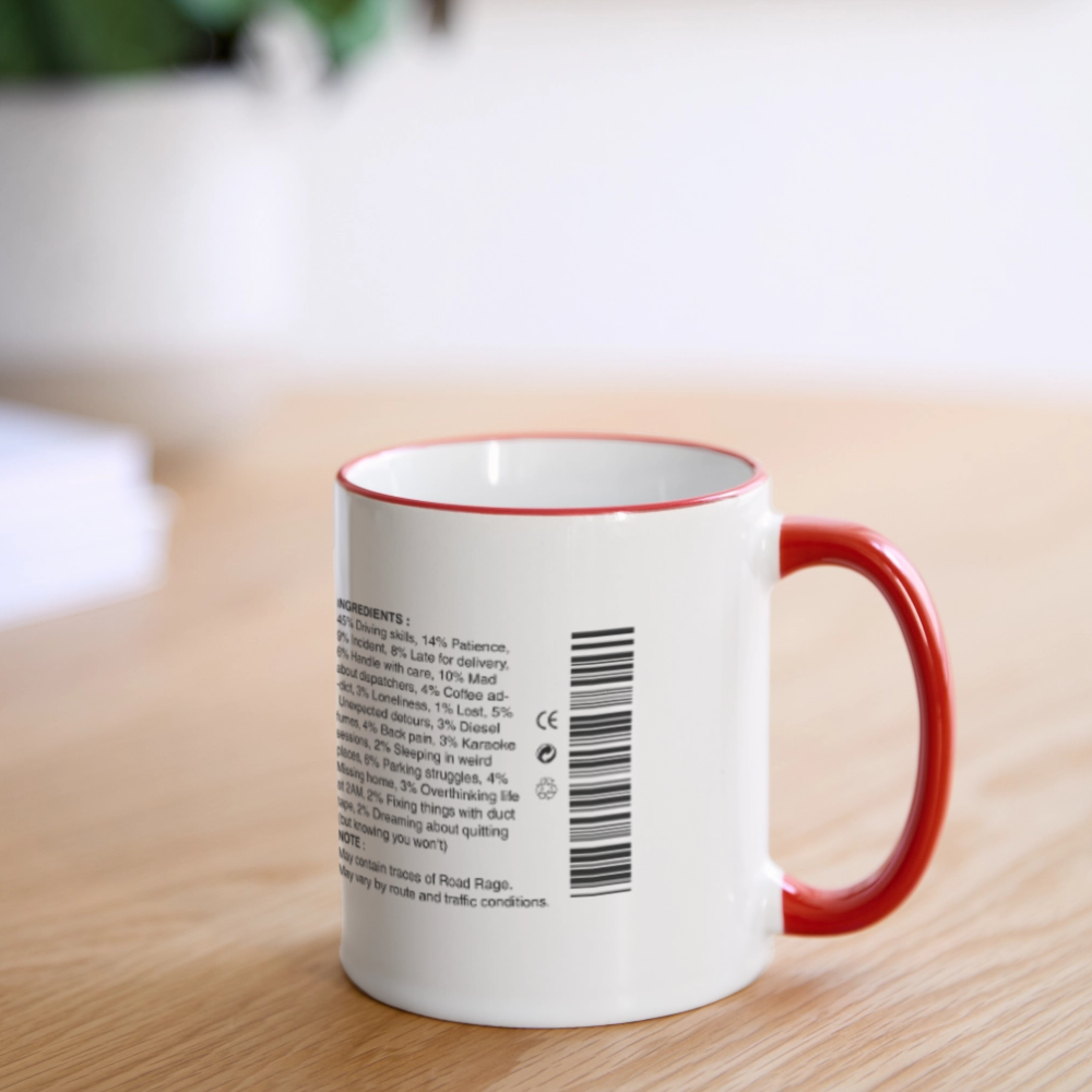 TRUCKER LABEL - Coffee Mug - white/red
